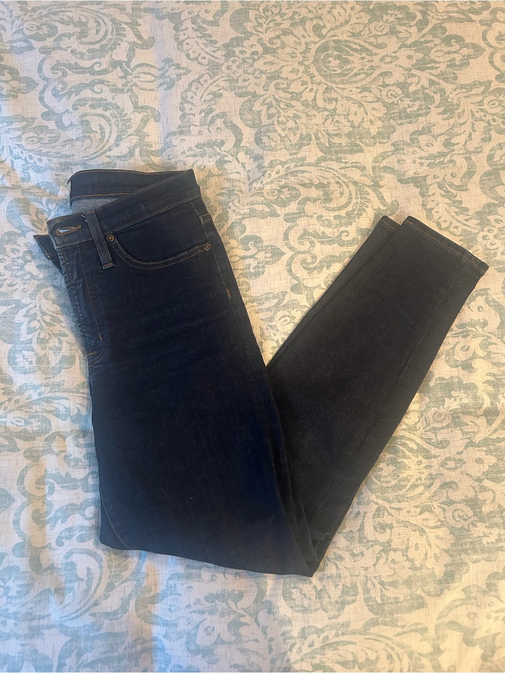 J. Crew 9” High Rise Toothpick Denim Dark Wash